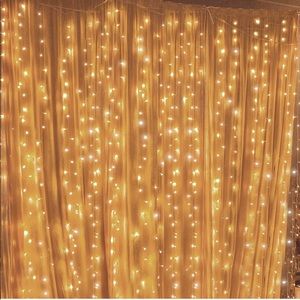 Twinkle Star 300 LED Window Curtain String Light Wedding Party Home Garden Bed